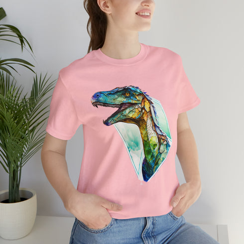 Stained Glass Velociraptor - Short Sleeve Tee